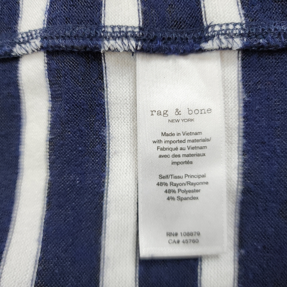 rag & bone Navy White Soft Boxy Nautical Striped Sleeveless Size XS - Picture 10 of 12
